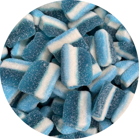 100G - Fizzy Blue Raspberry Slices